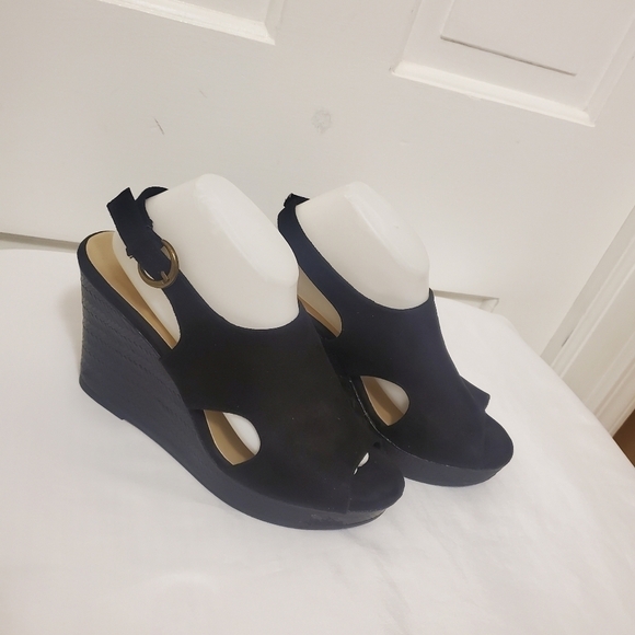 Montego Bay Club Black Open Toe Wedge Heel Size 11M, Casual - Picture 7 of 12